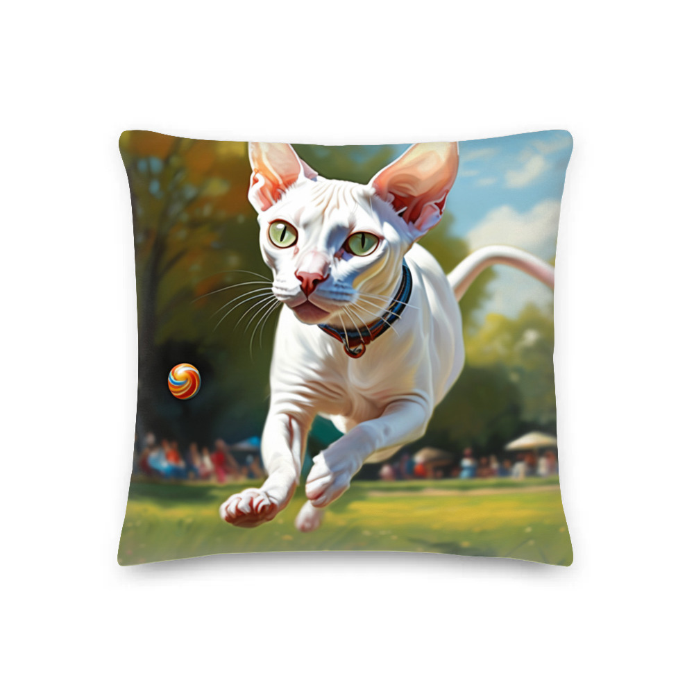 PugMug Custom White Sphynx Cat Premium Pillow