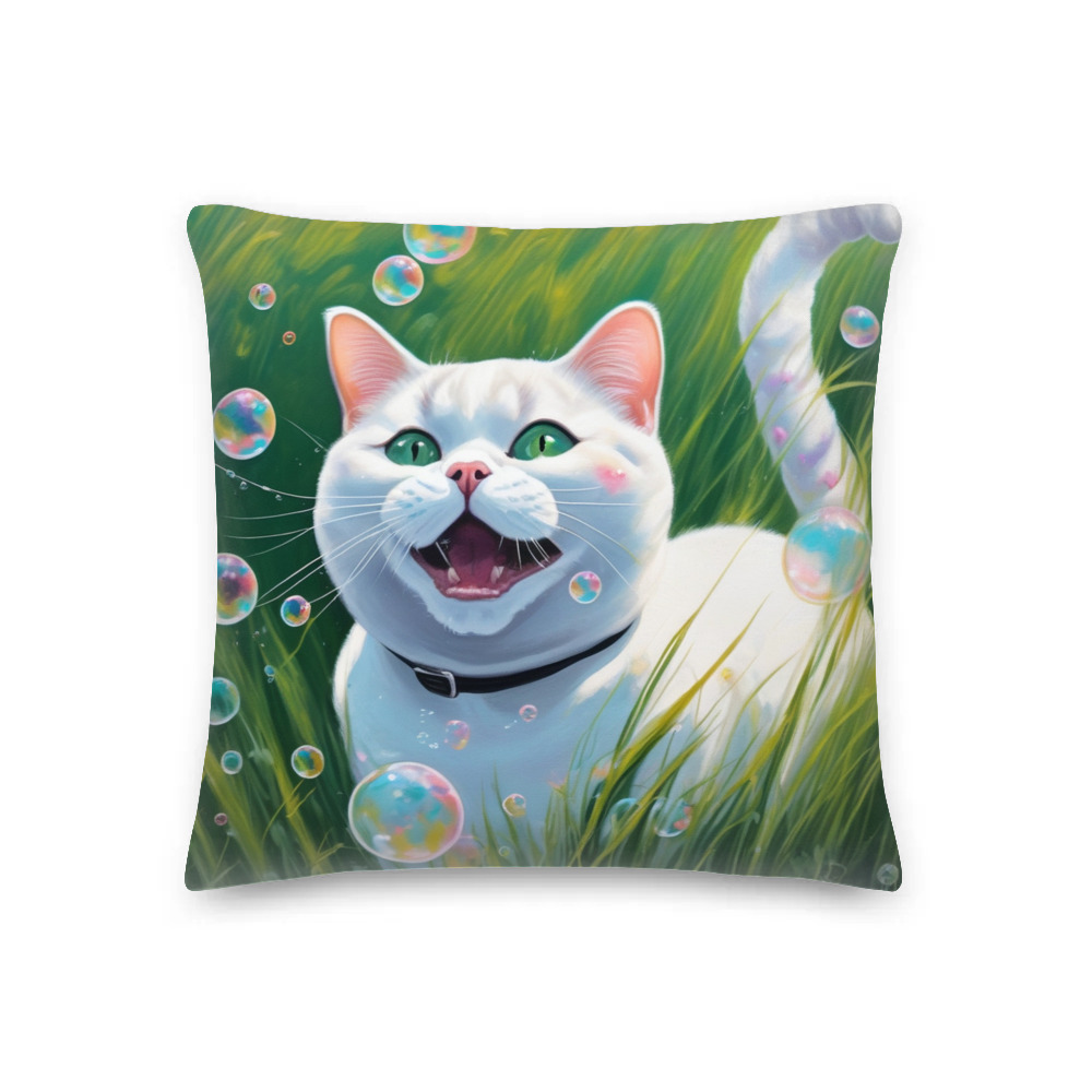 PugMug Custom White British Shorthair Cat Premium Pillow