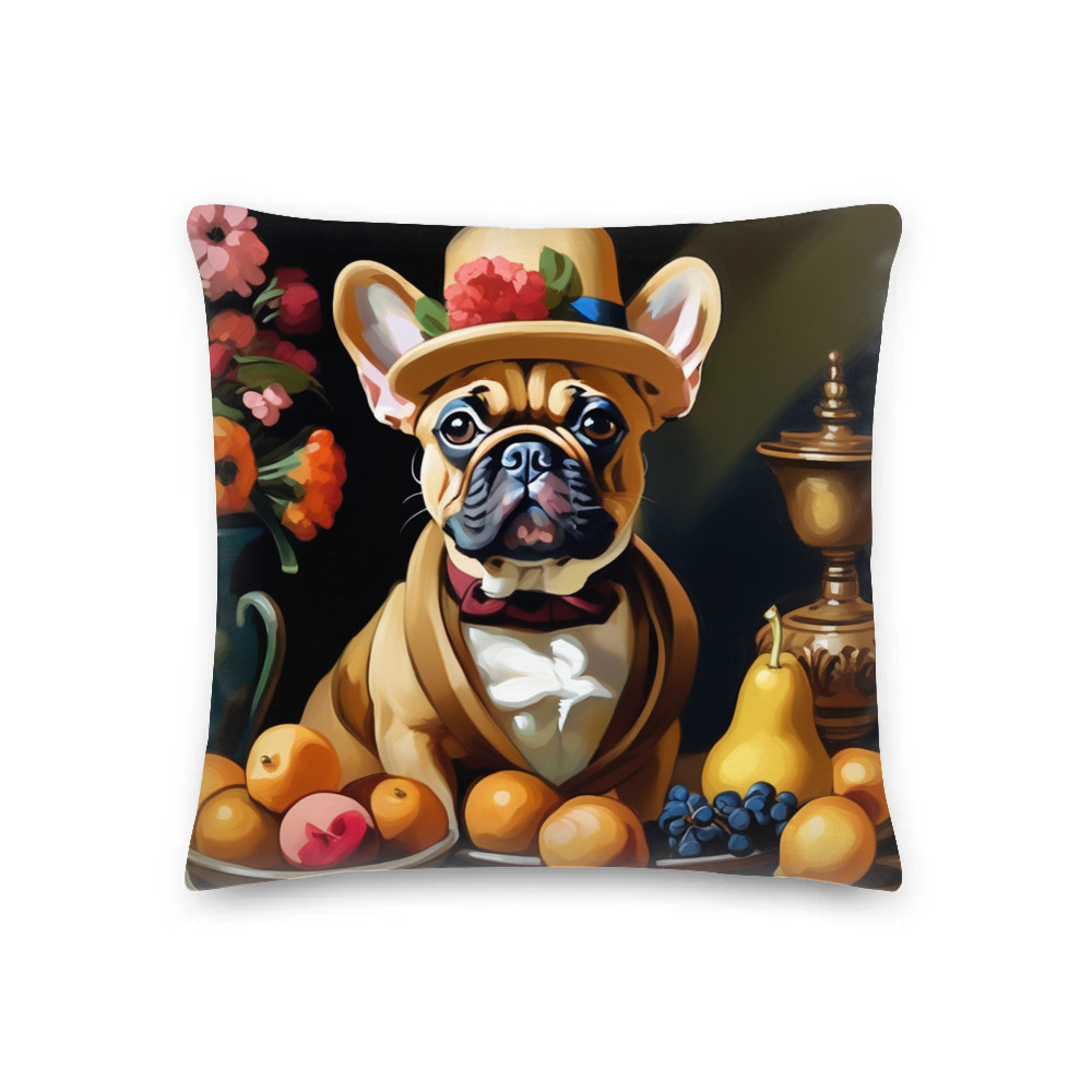 PugMug Custom Tan French Bulldog Premium Pillow