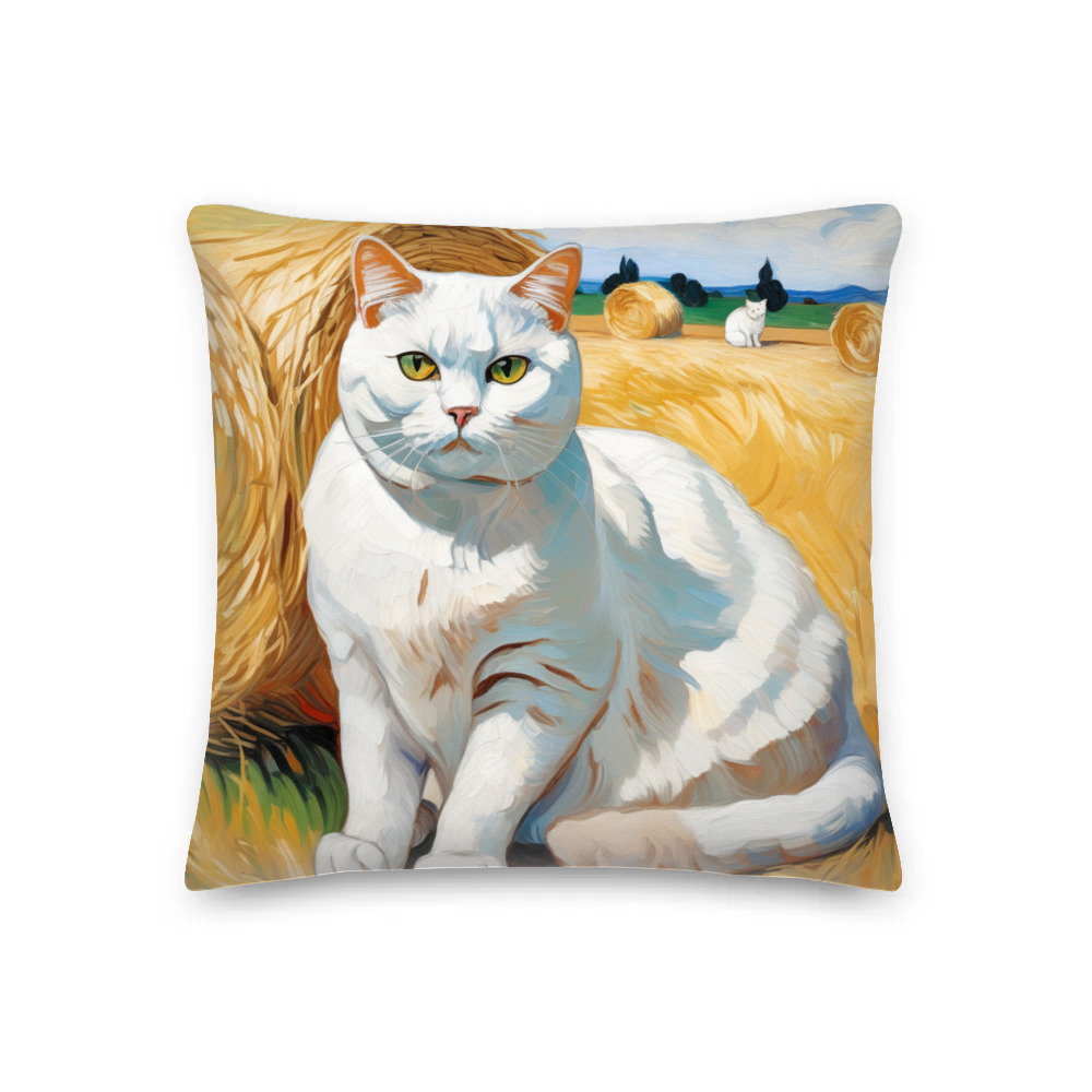 PugMug Custom White British Shorthair Cat Premium Pillow