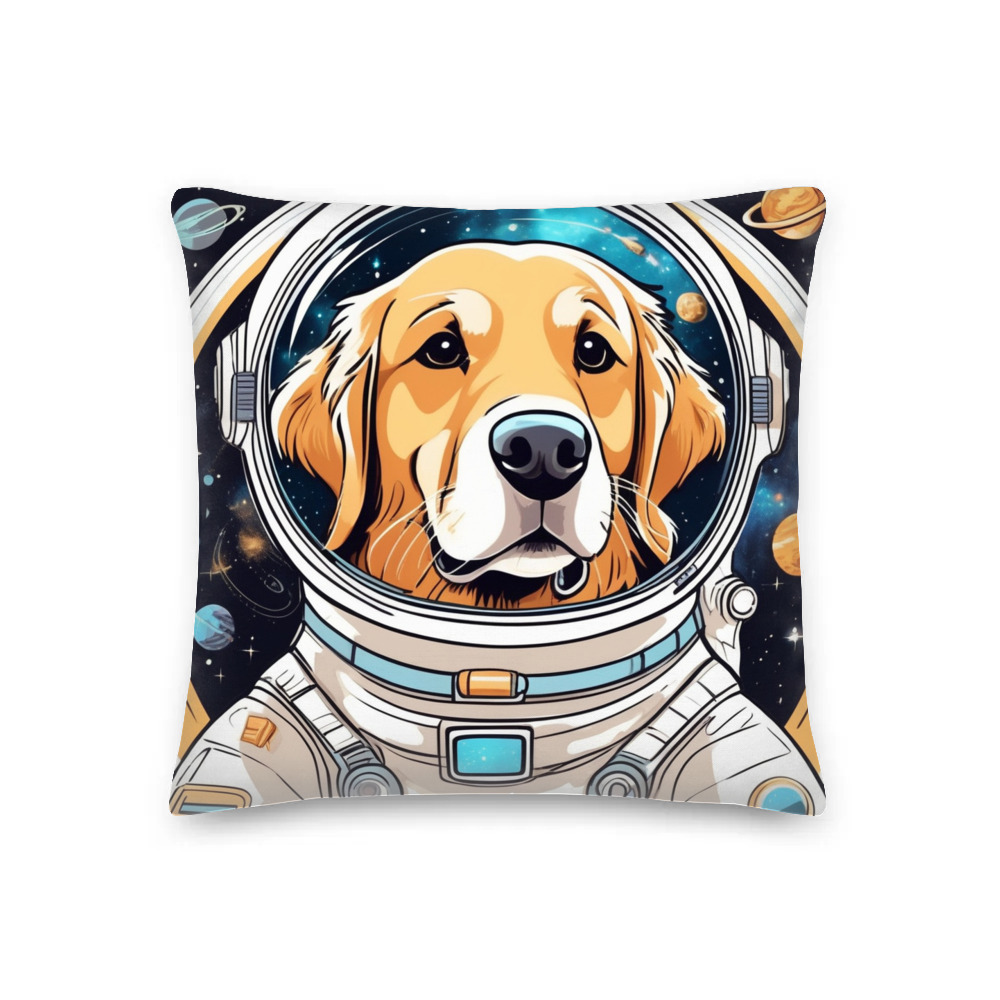 PugMug Custom Golden Retriever Premium Pillow