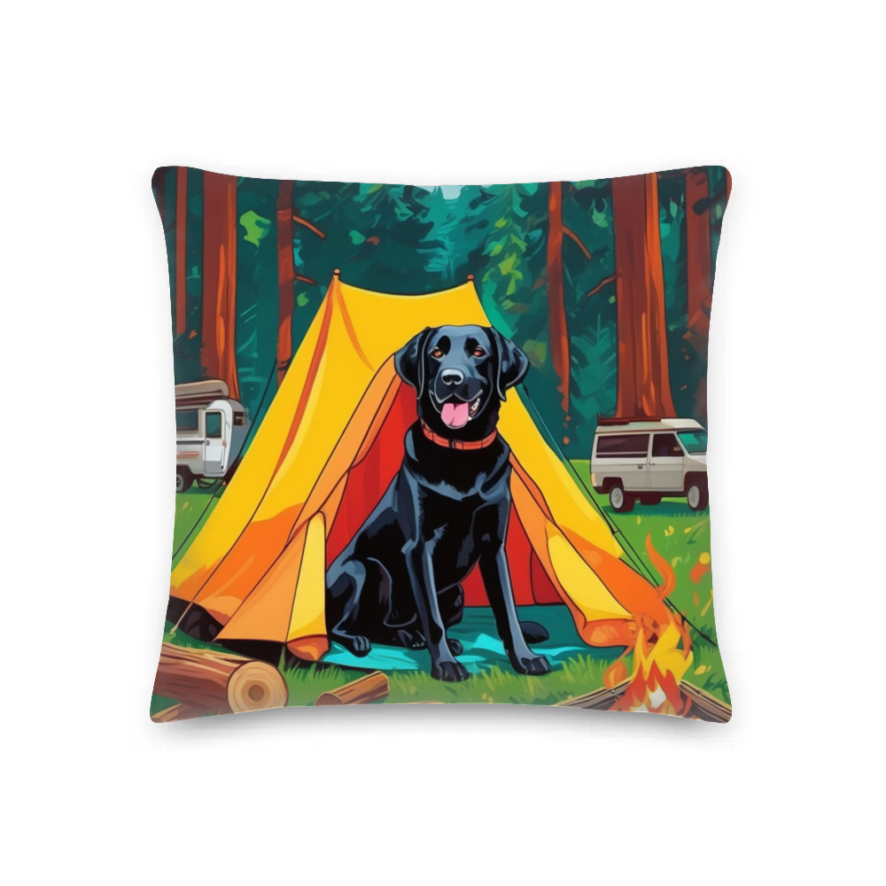 PugMug Custom Black Labrador Retriever Premium Pillow