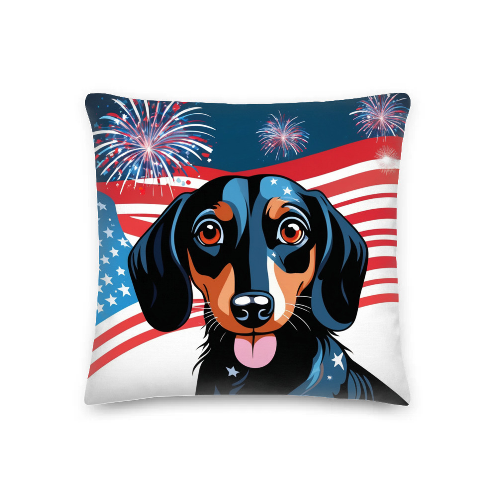 PugMug Custom Black Dachshund Premium Pillow