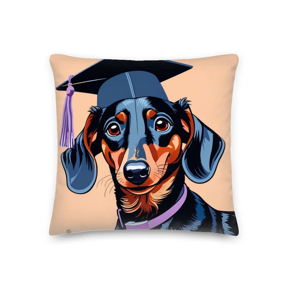 PugMug Custom Black Dachshund Premium Pillow
