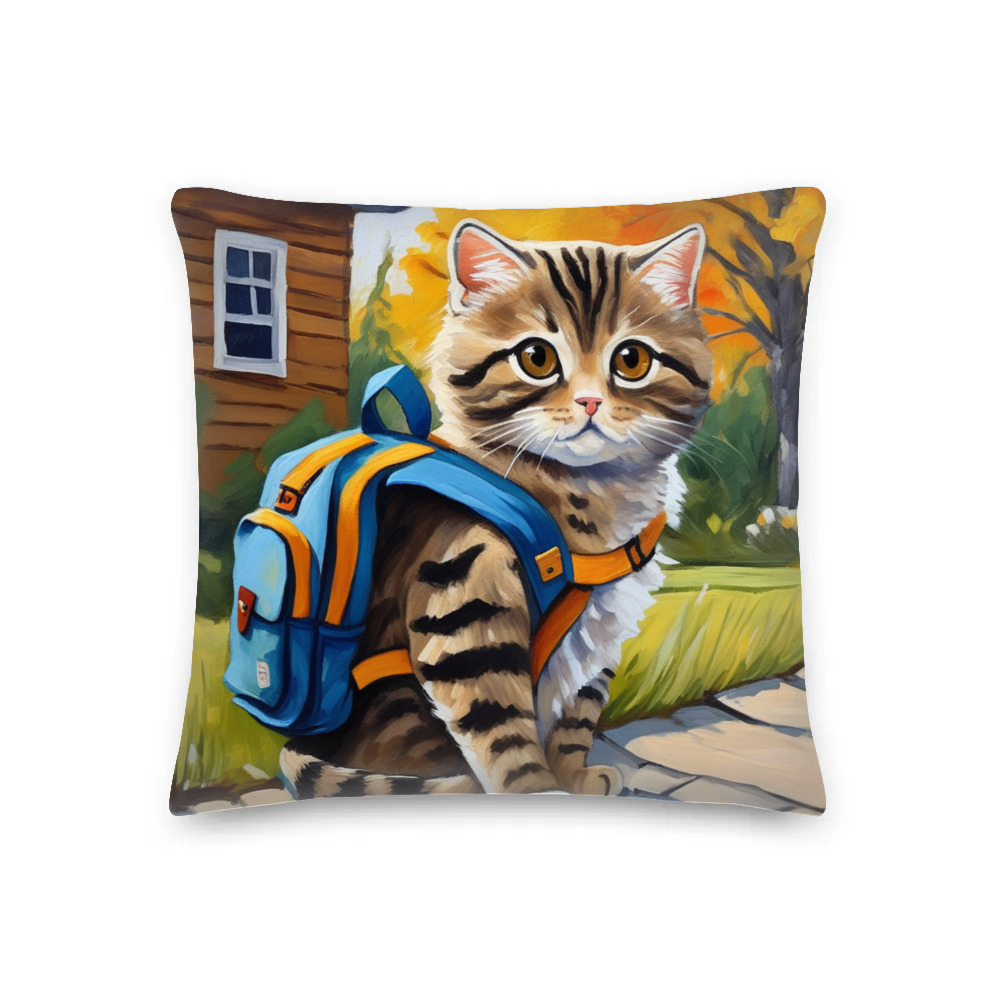 PugMug Custom Tabby Scottish Fold Cat Premium Pillow