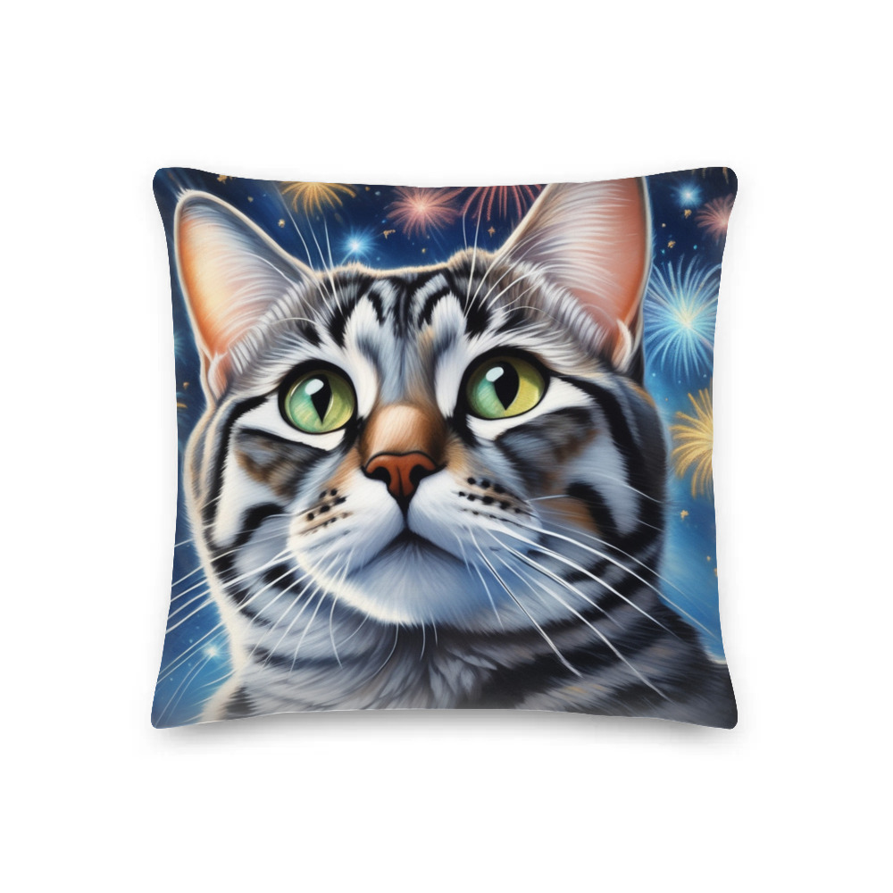 PugMug Custom Tabby American Shorthair Cat Premium Pillow