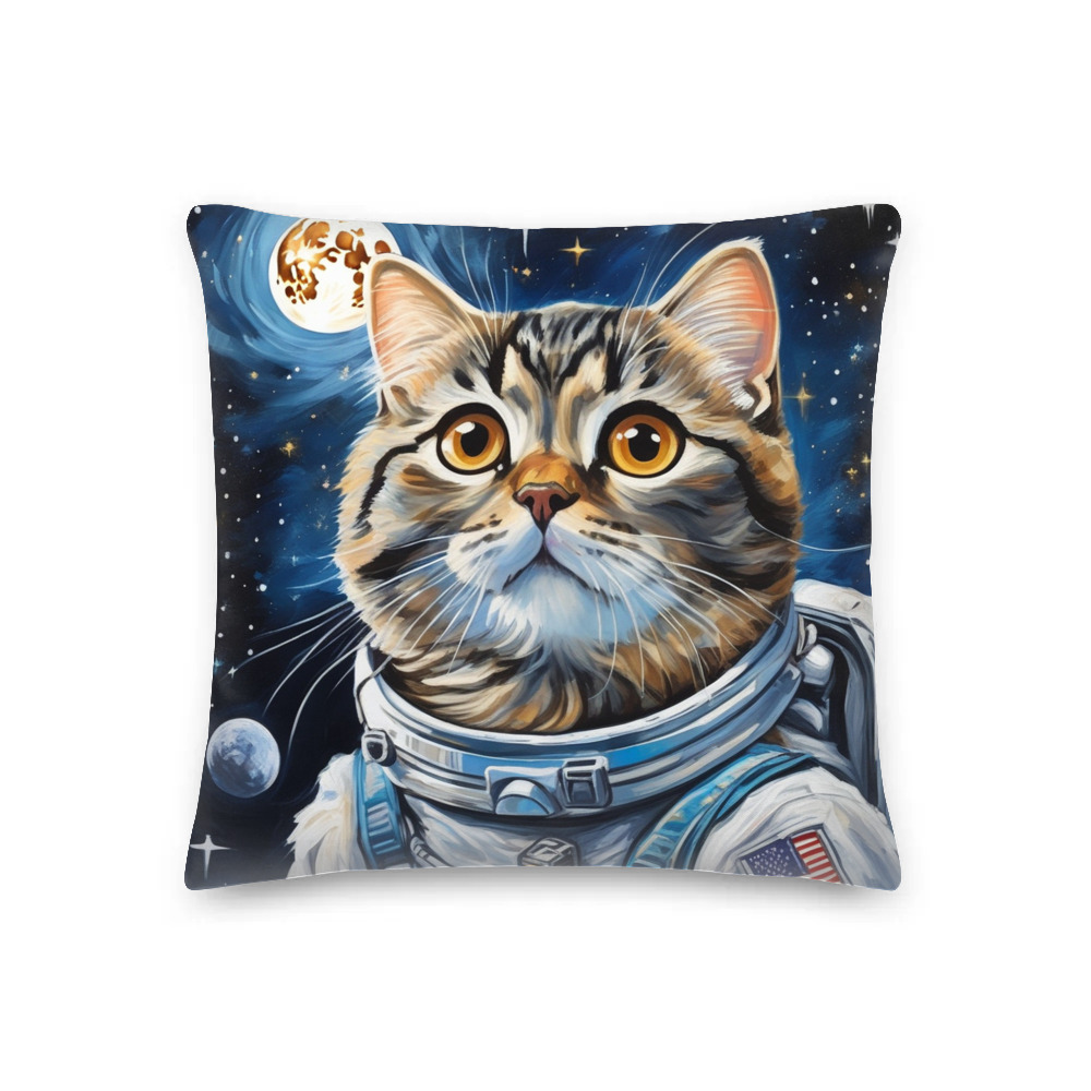 PugMug Custom Tabby Scottish Fold Cat Premium Pillow