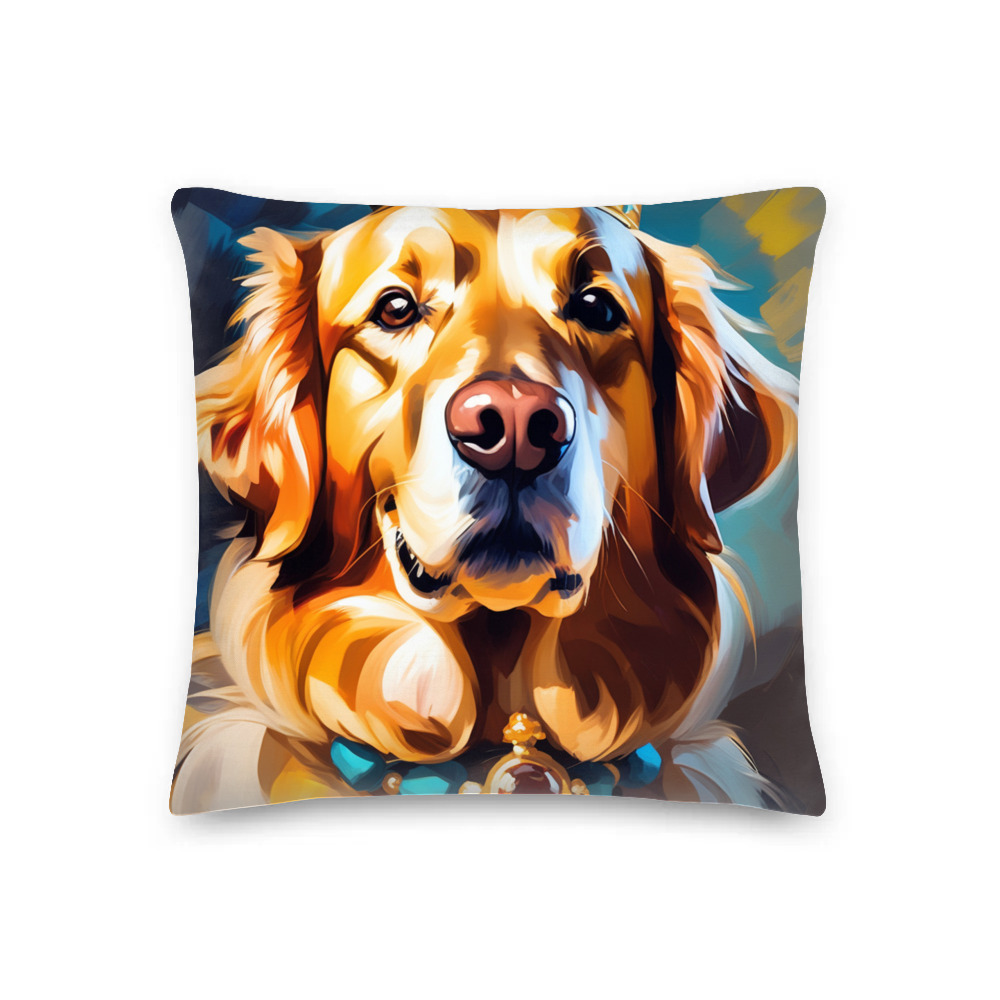 PugMug Custom Golden Retriever Premium Pillow