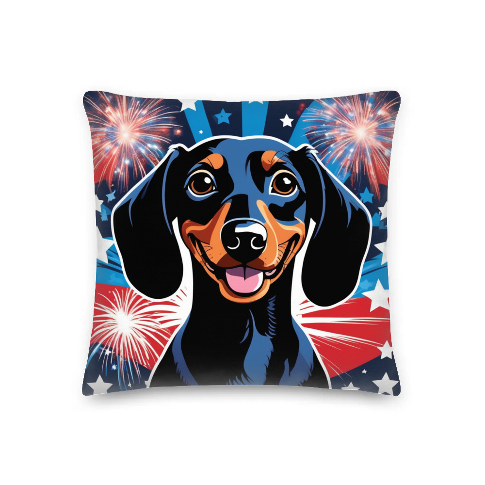 PugMug Custom Black Dachshund Premium Pillow