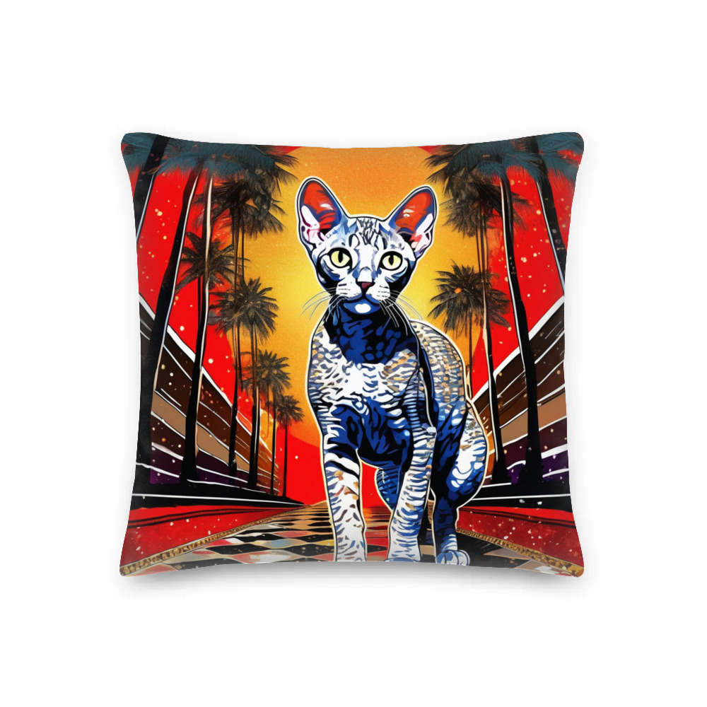 PugMug Custom Tabby Devon Rex Cat Premium Pillow
