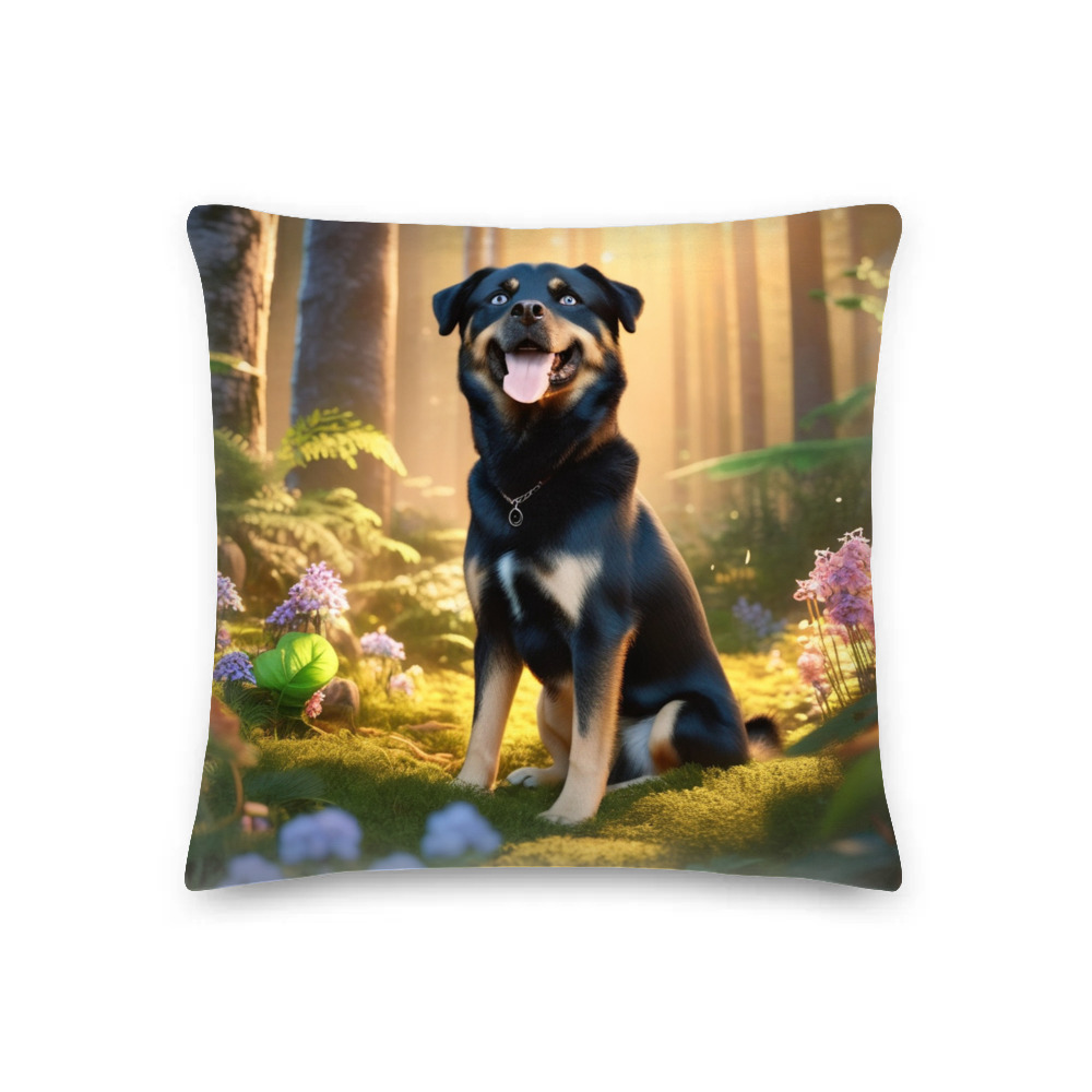 PugMug Custom Blue Premium Pillow