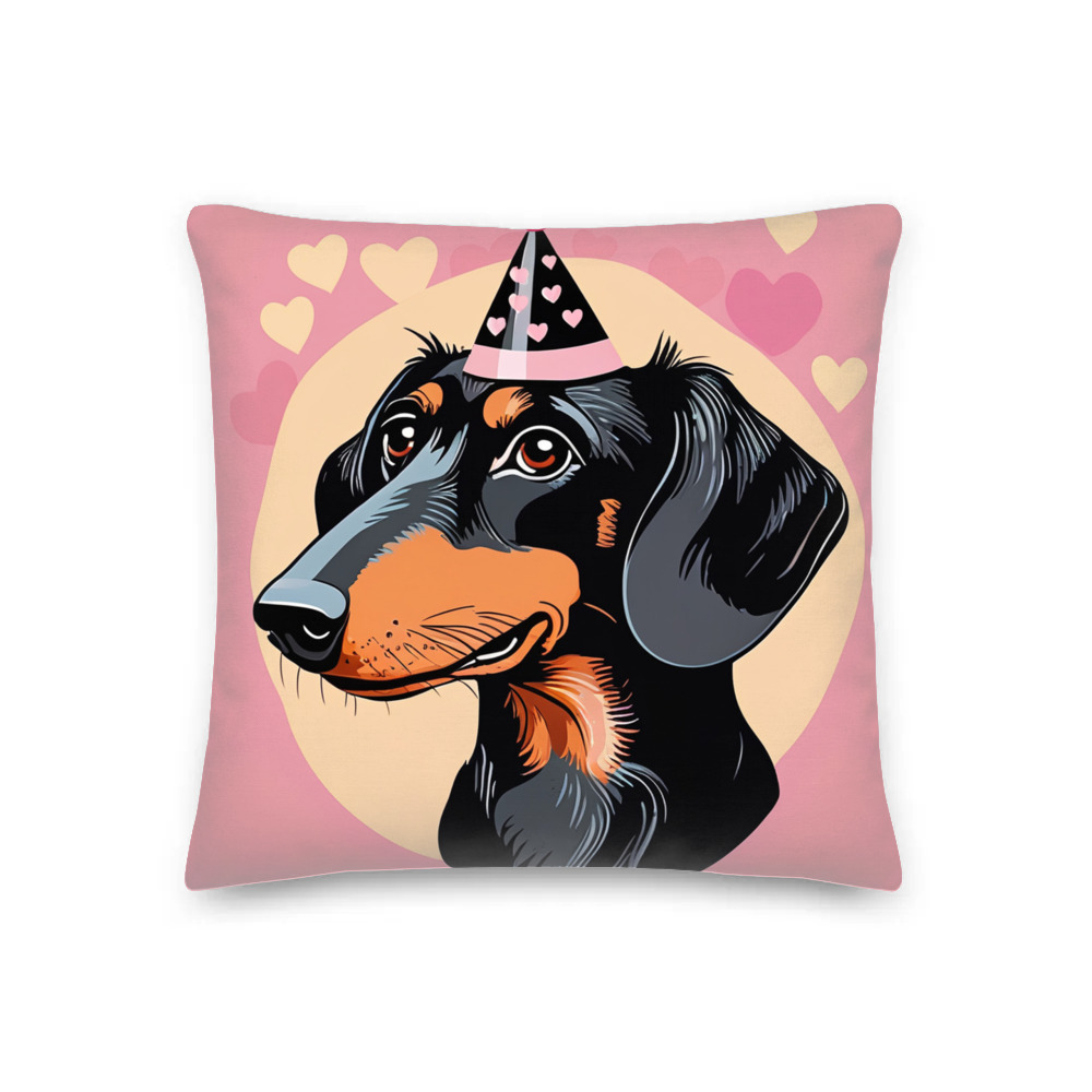 PugMug Custom Black Dachshund Premium Pillow