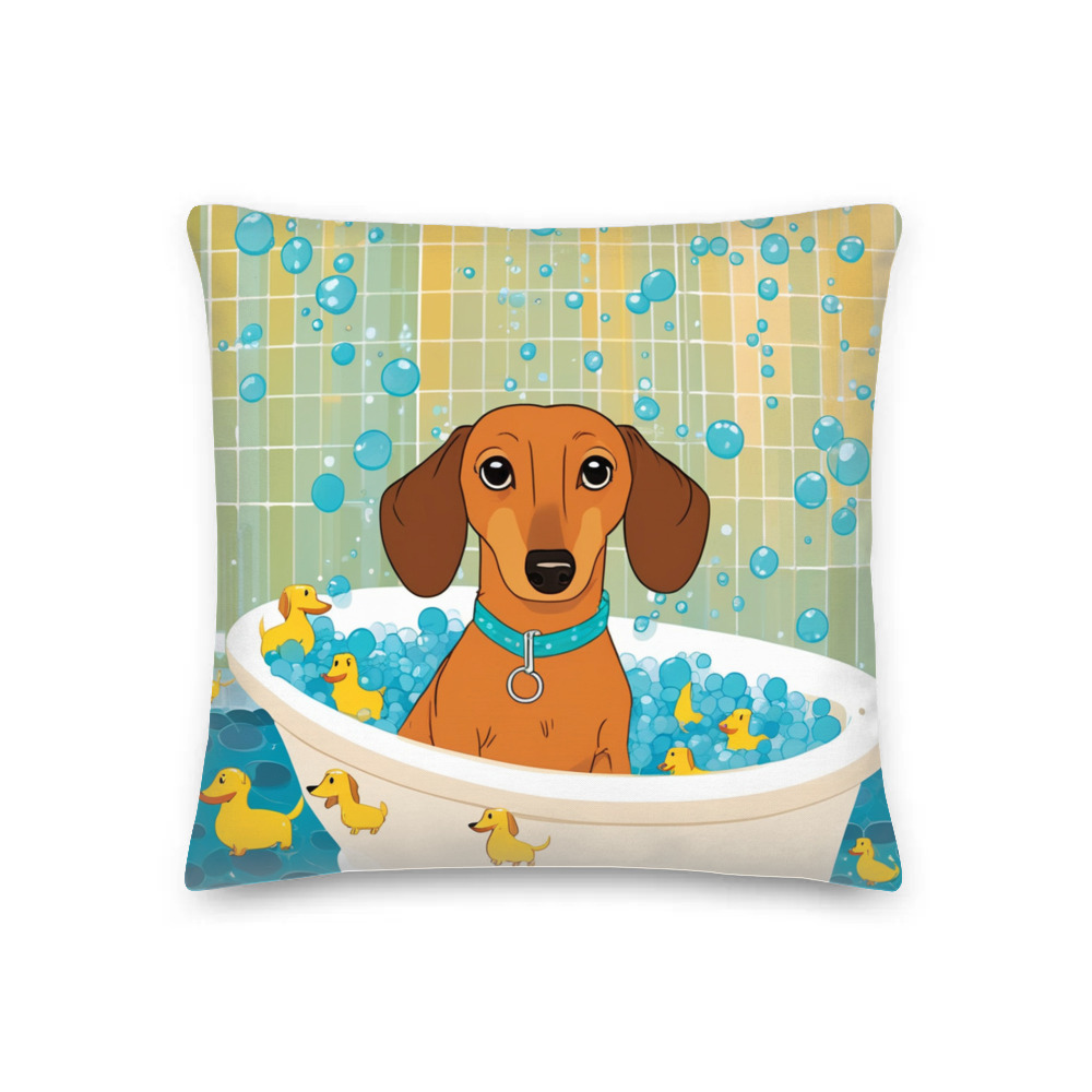 PugMug Custom Tan Dachshund Premium Pillow