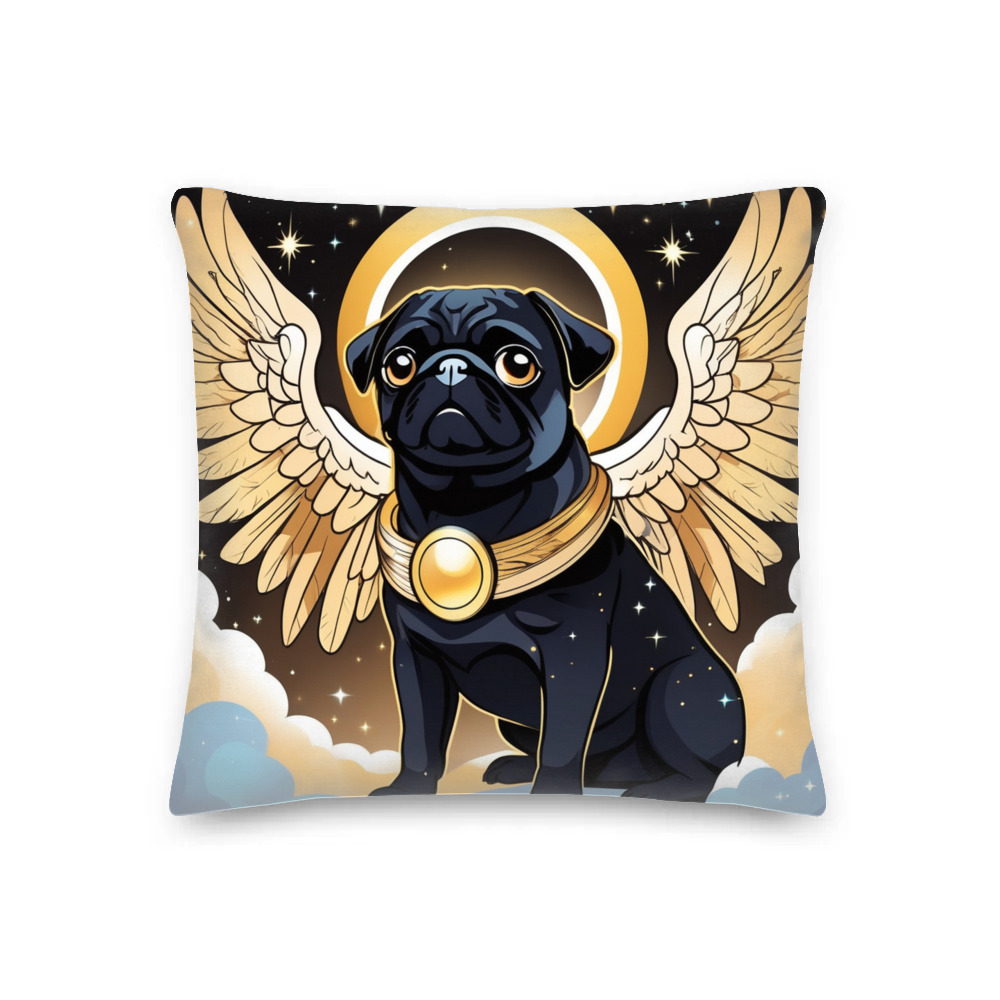 PugMug Custom Black Pug Premium Pillow