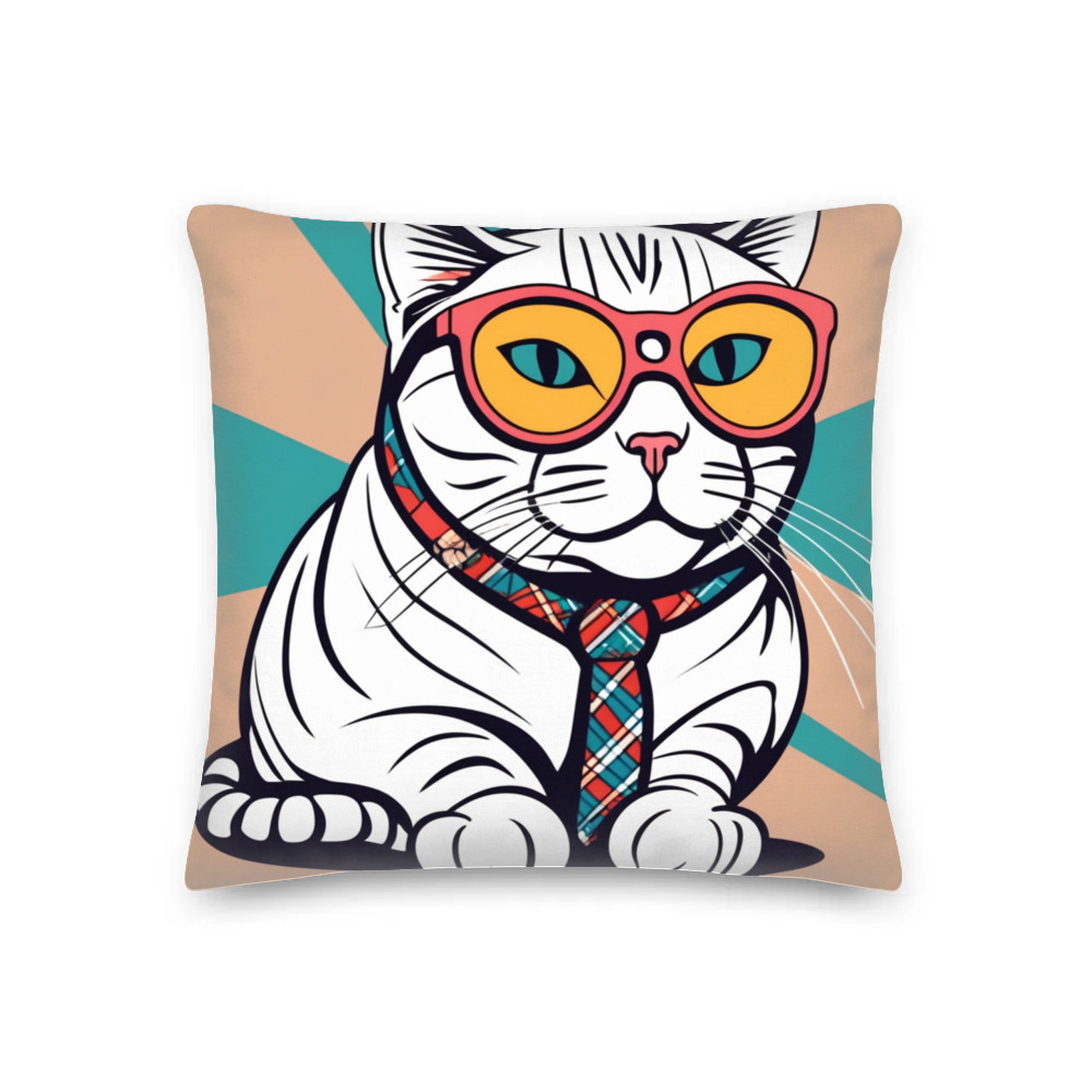 PugMug Custom Tabby Scottish Fold Cat Premium Pillow
