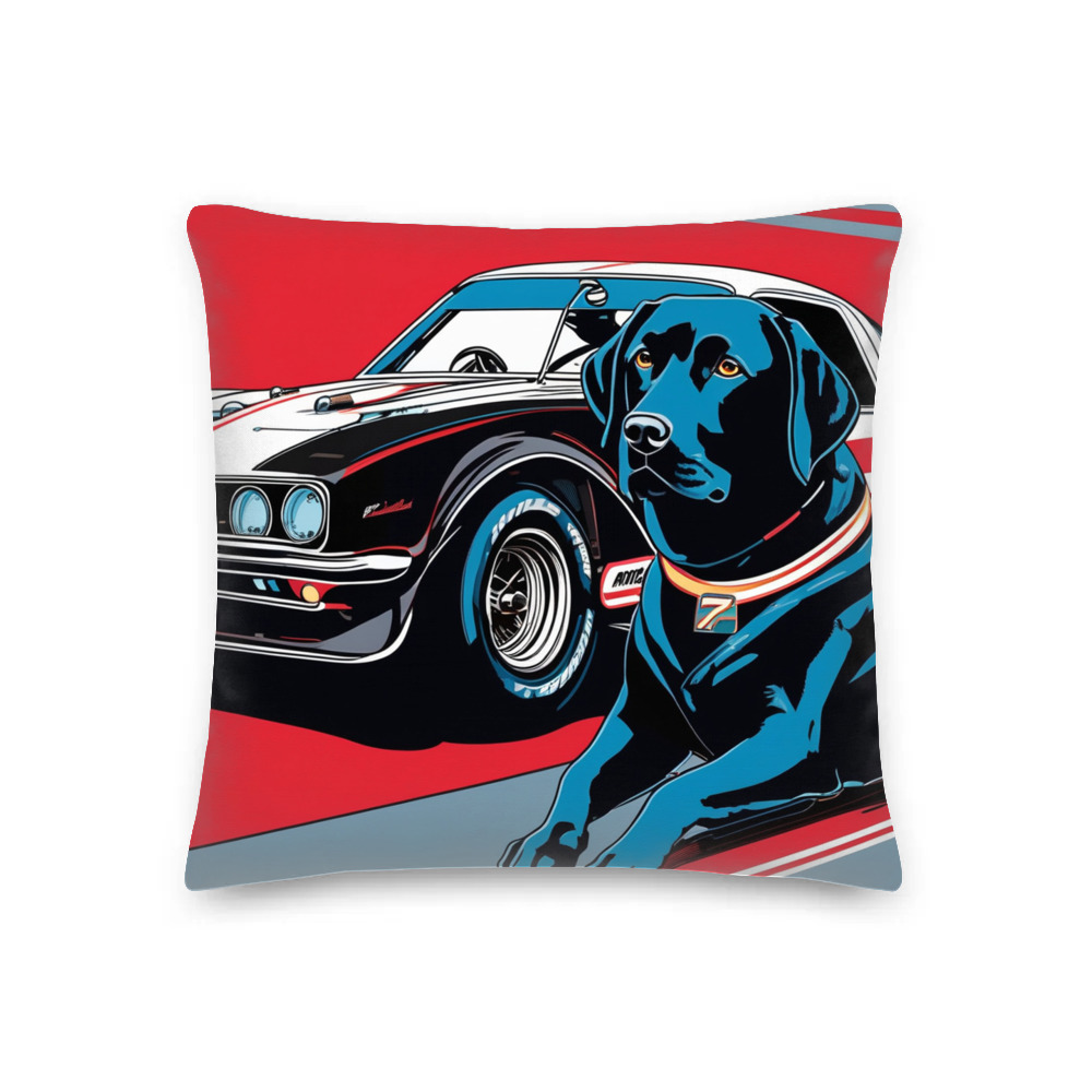 PugMug Custom Black Labrador Retriever Premium Pillow