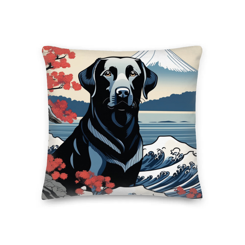 PugMug Custom Black Labrador Retriever Premium Pillow