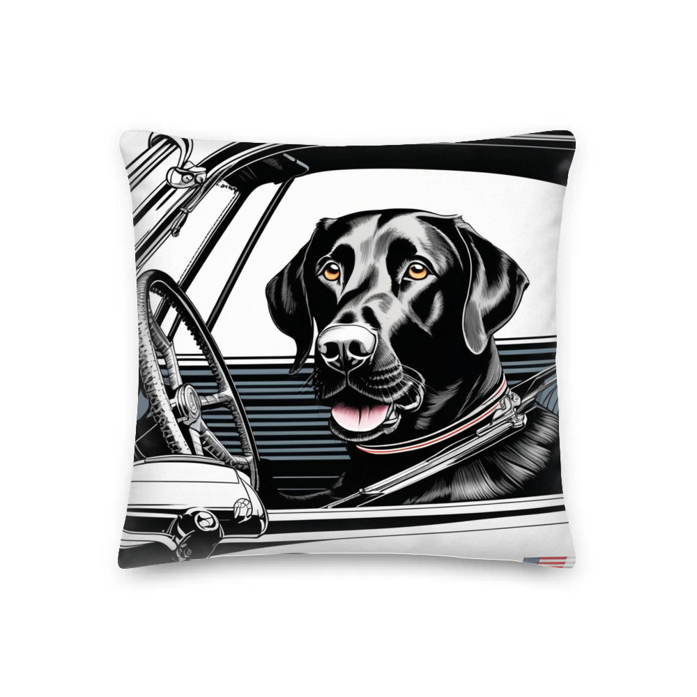 PugMug Custom Black Labrador Retriever Premium Pillow