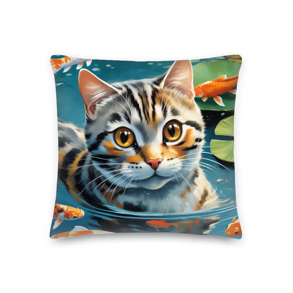 PugMug Custom Tabby American Shorthair Cat Premium Pillow