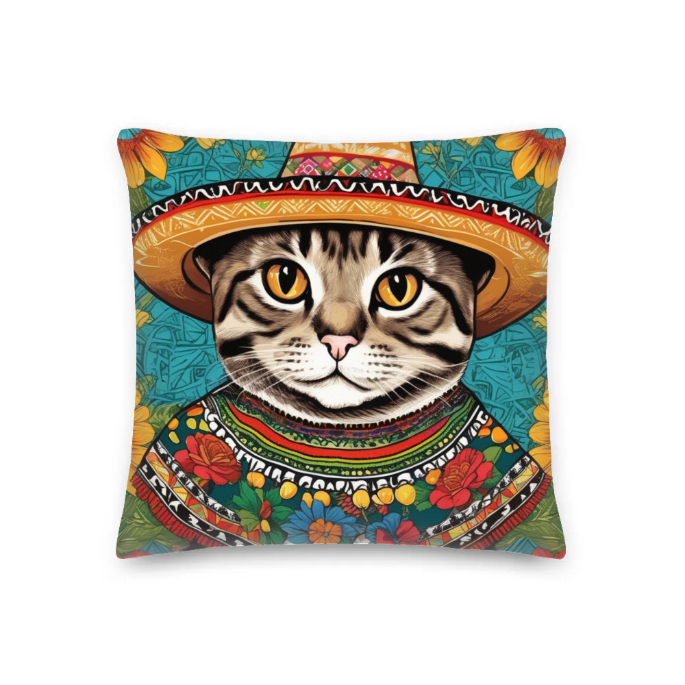 PugMug Custom Tabby Scottish Fold Cat Premium Pillow