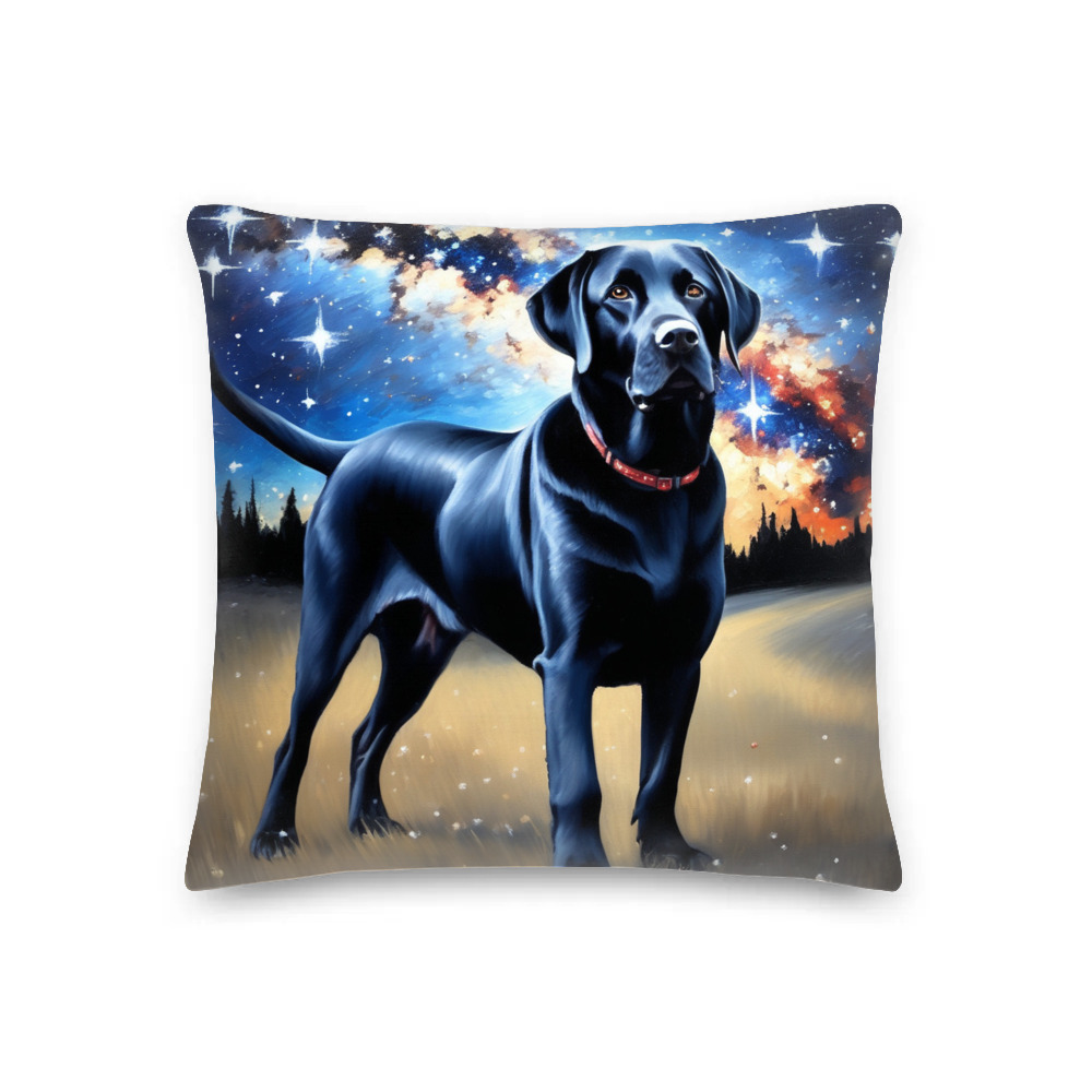 PugMug Custom Black Labrador Retriever Premium Pillow