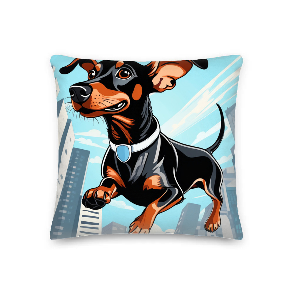 PugMug Custom Black Dachshund Premium Pillow