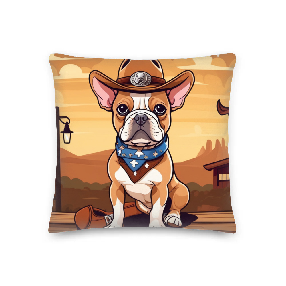 PugMug Custom Tan French Bulldog Premium Pillow