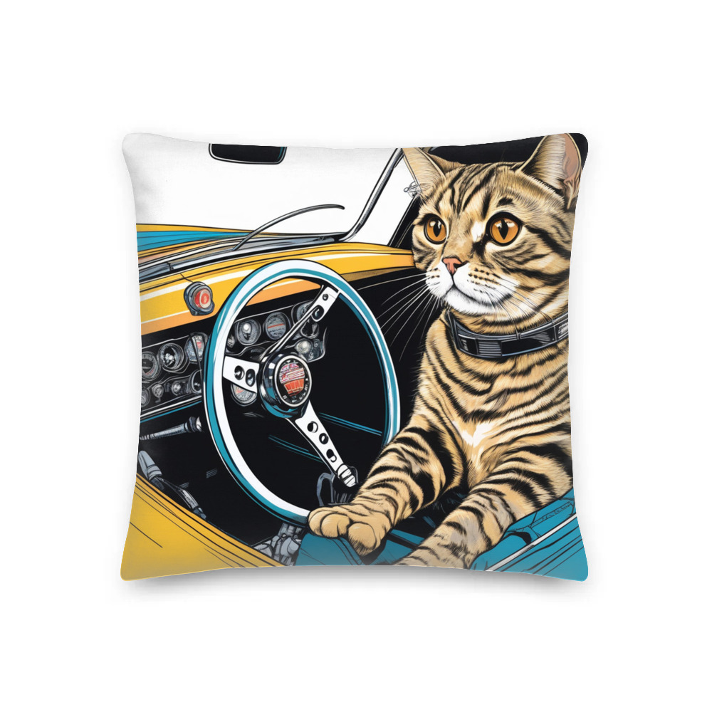 PugMug Custom Tabby Scottish Fold Cat Premium Pillow