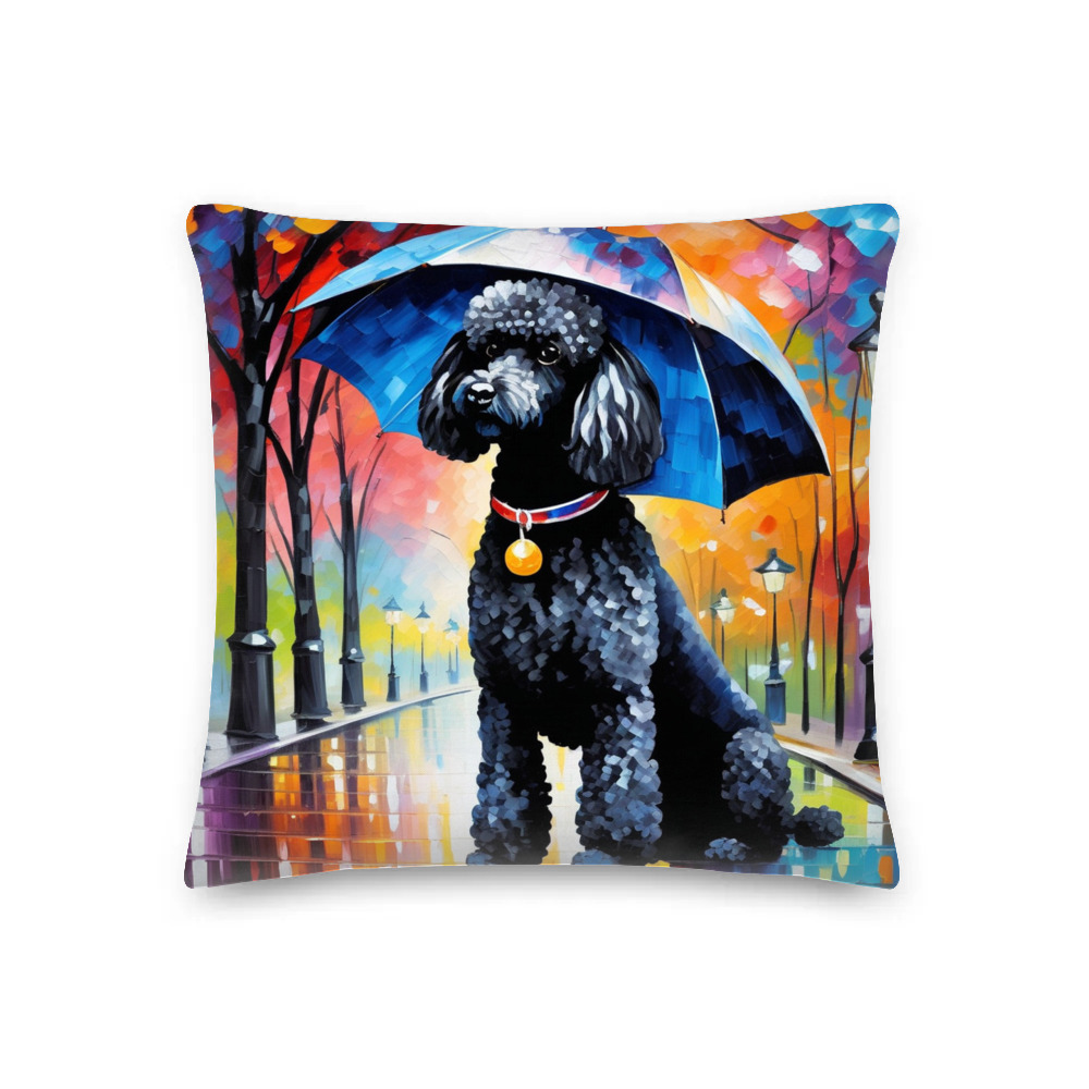 PugMug Custom Black Poodle Premium Pillow