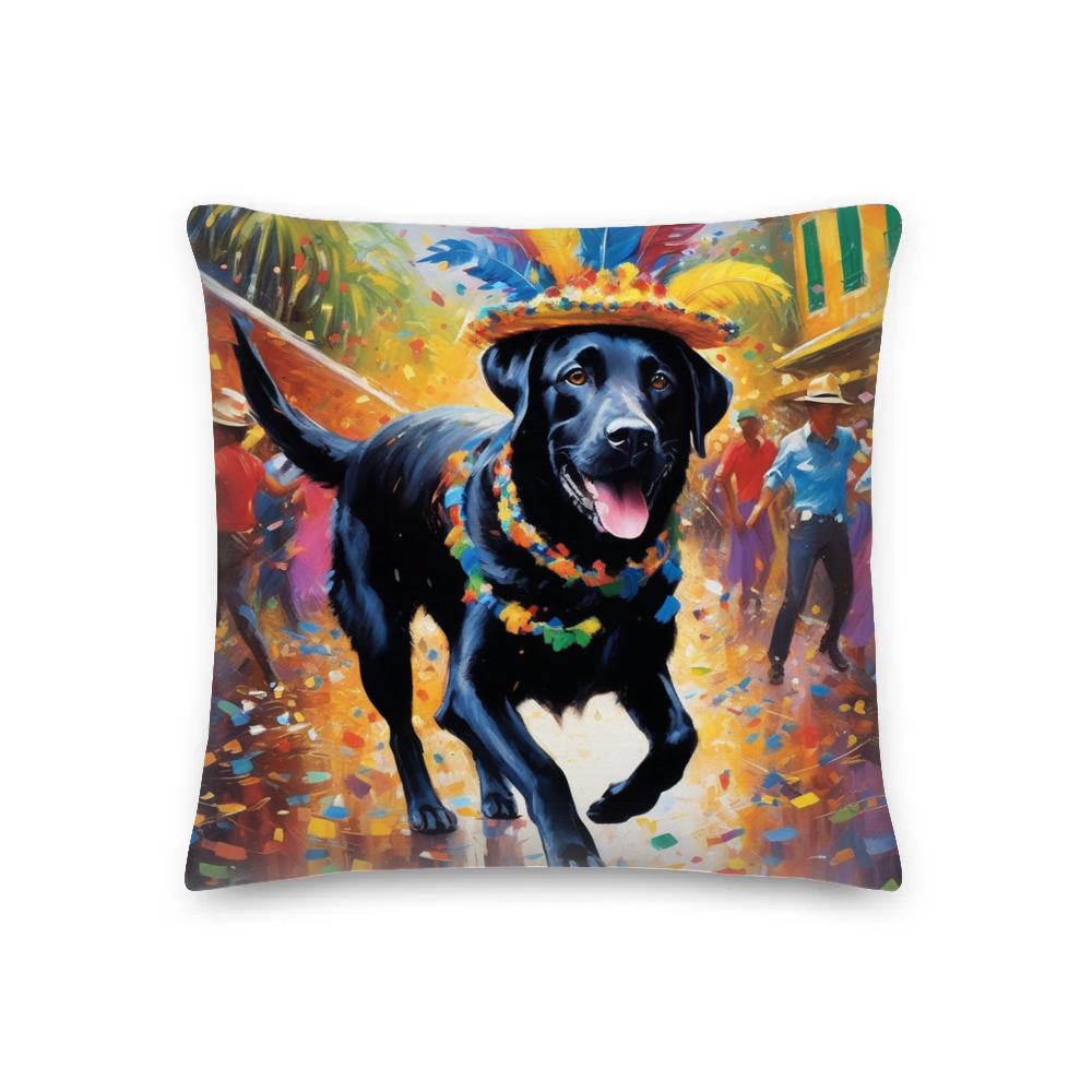 PugMug Custom Black Labrador Retriever Premium Pillow