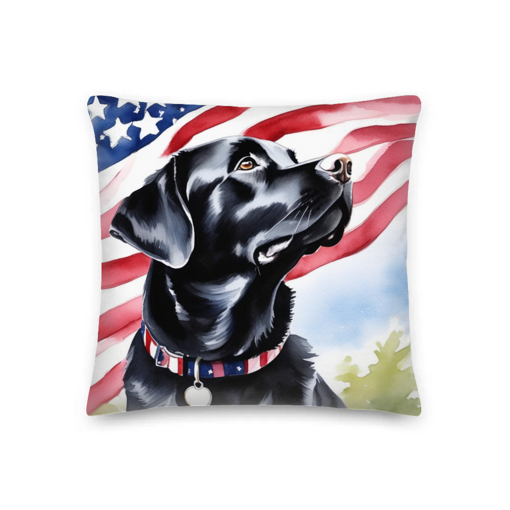 PugMug Custom Black Labrador Retriever Premium Pillow