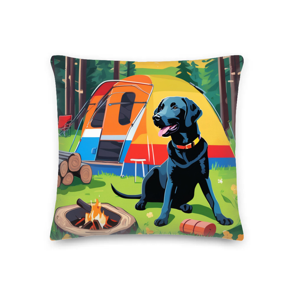 PugMug Custom Black Labrador Retriever Premium Pillow