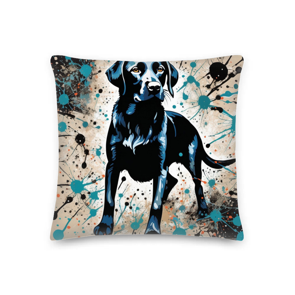PugMug Custom Black Labrador Retriever Premium Pillow