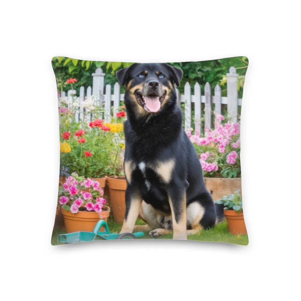 PugMug Custom Blue Premium Pillow