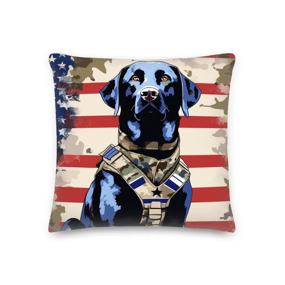 PugMug Custom Black Labrador Retriever Premium Pillow