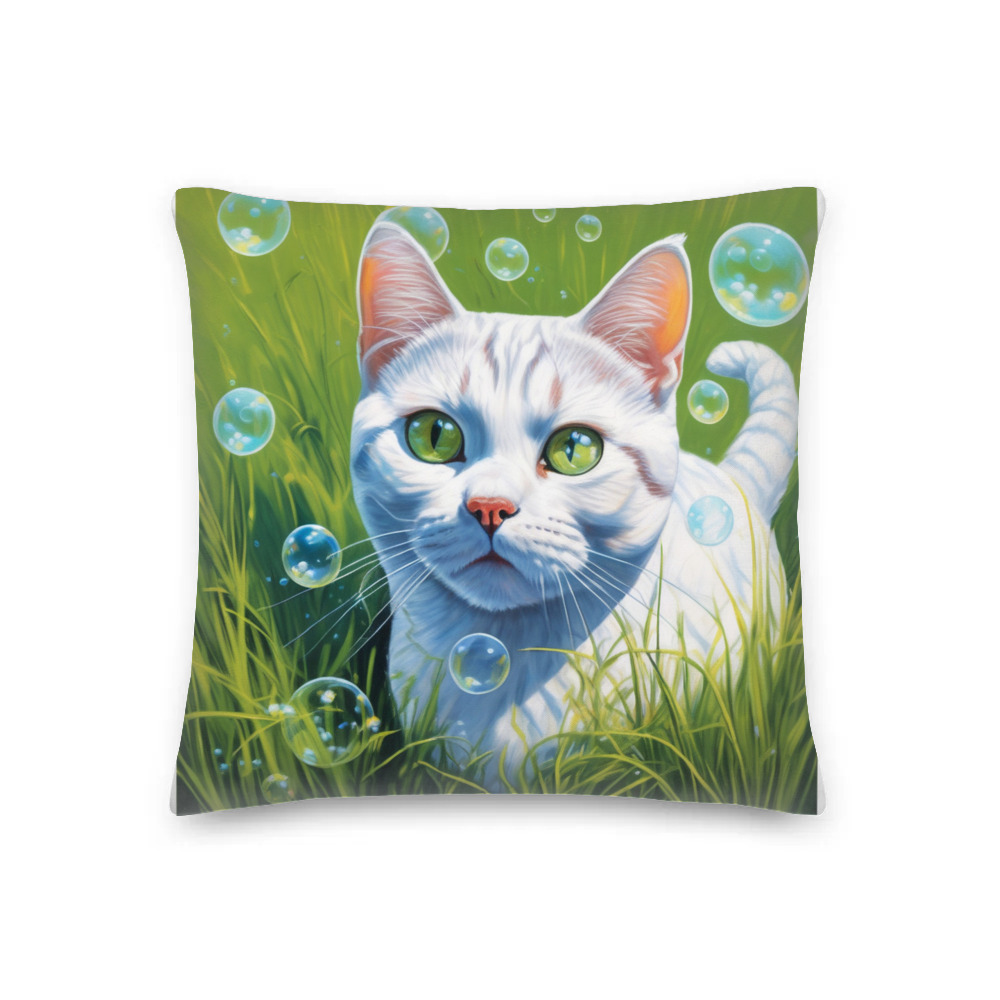 PugMug Custom White American Shorthair Cat Premium Pillow