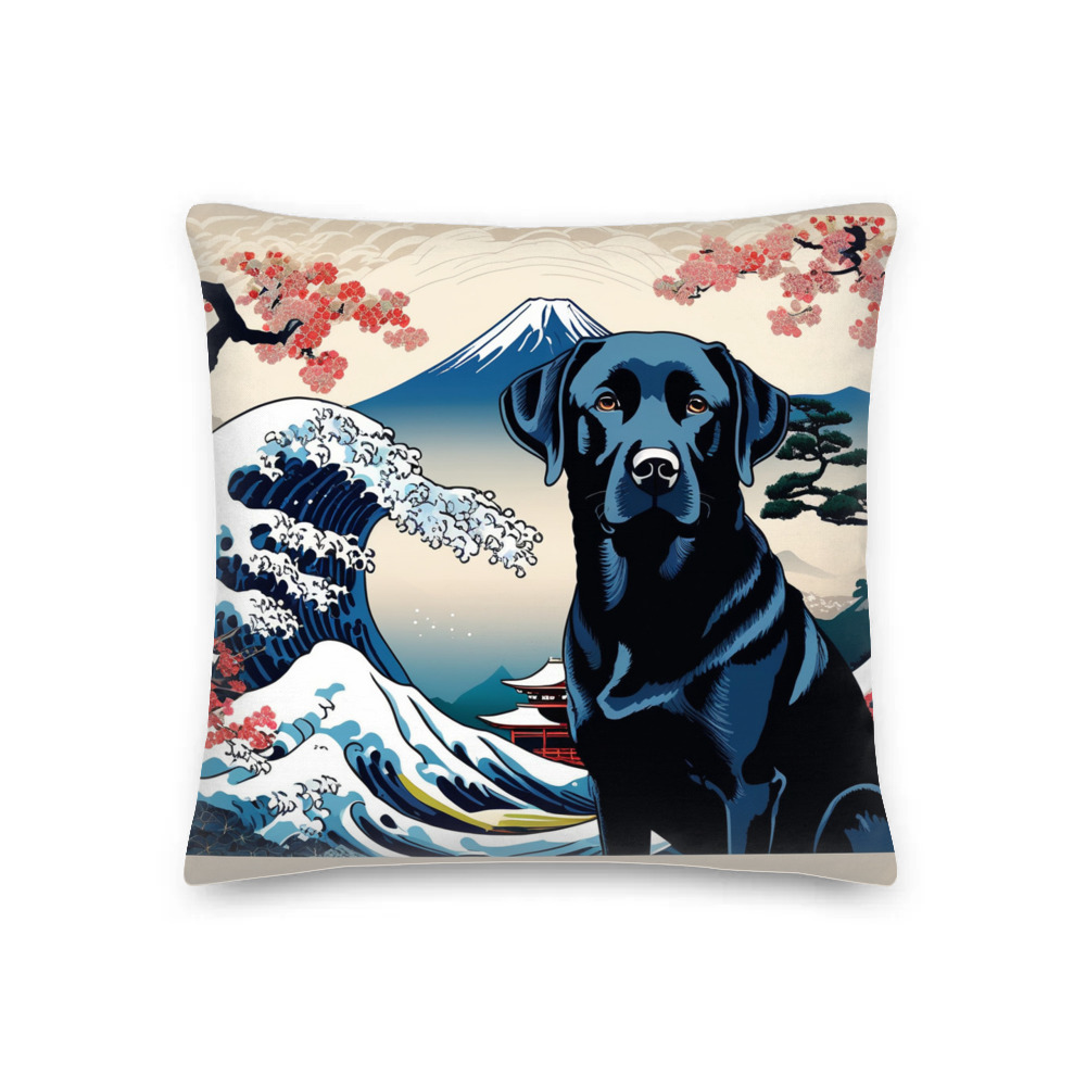 PugMug Custom Black Labrador Retriever Premium Pillow