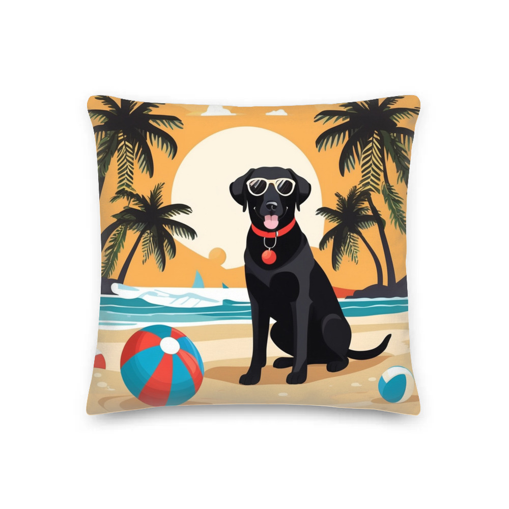 PugMug Custom Black Labrador Retriever Premium Pillow