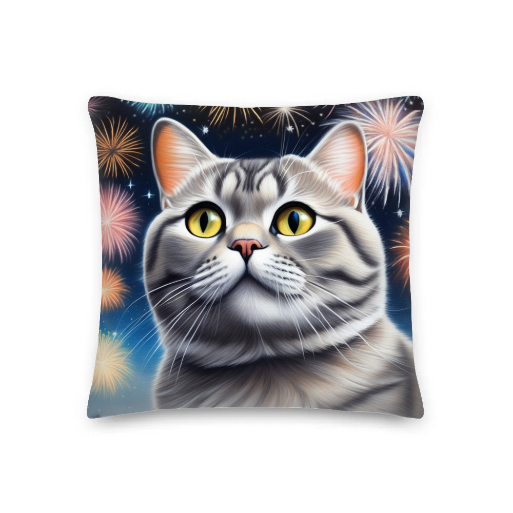 PugMug Custom Tabby British Shorthair Cat Premium Pillow
