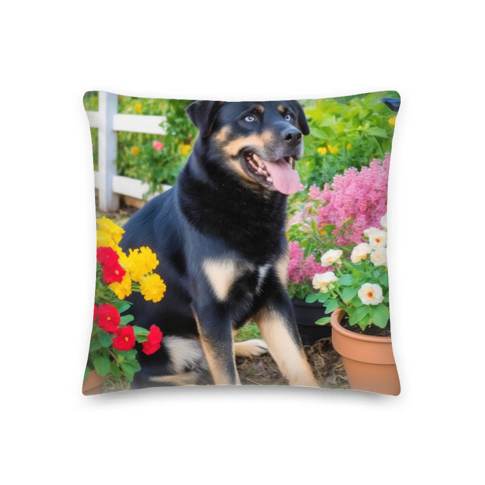 PugMug Custom Blue Premium Pillow