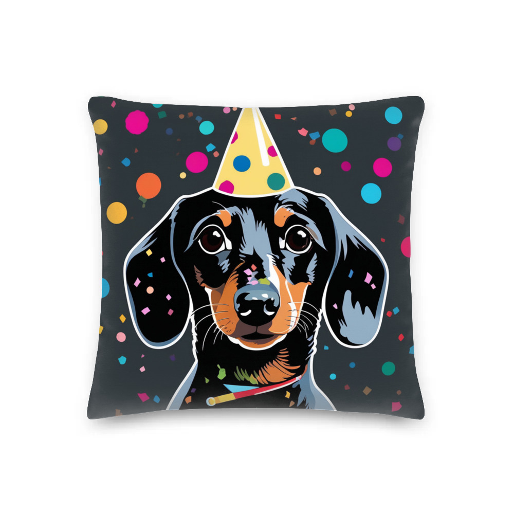 PugMug Custom Black Dachshund Premium Pillow