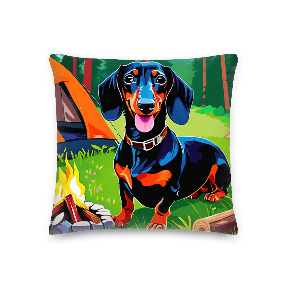 PugMug Custom Black Dachshund Premium Pillow