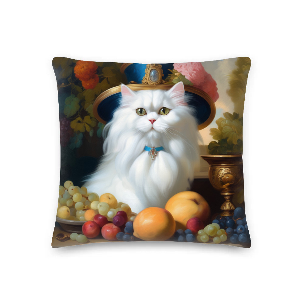 PugMug Custom White Persian Cat Premium Pillow