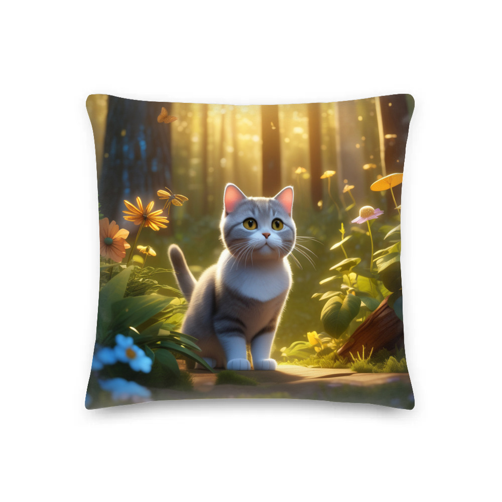 PugMug Custom Tabby British Shorthair Cat Premium Pillow