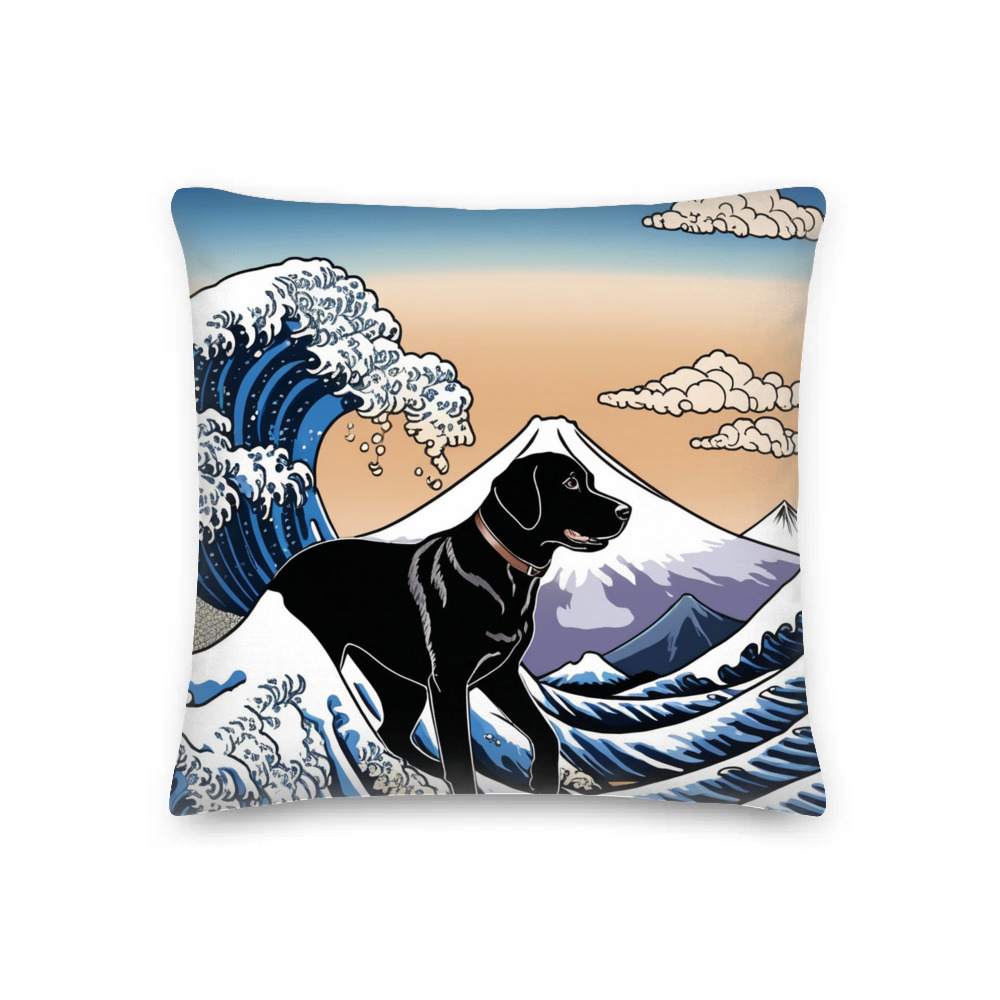 PugMug Custom Black Labrador Retriever Premium Pillow