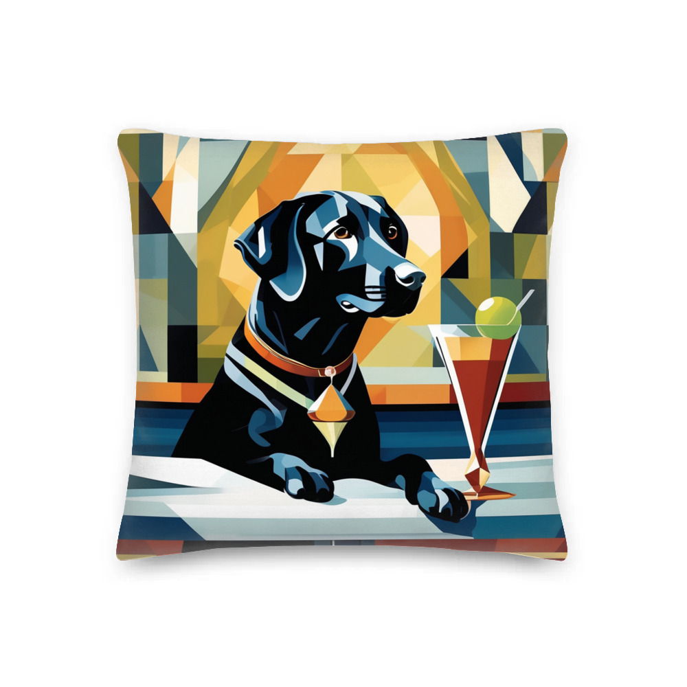 PugMug Custom Black Labrador Retriever Premium Pillow