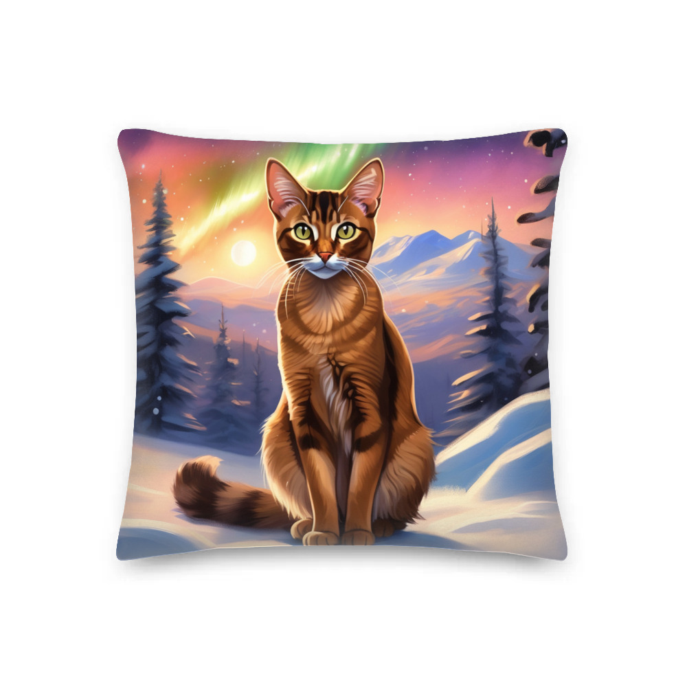 PugMug Custom Tabby Abyssinian Cat Premium Pillow