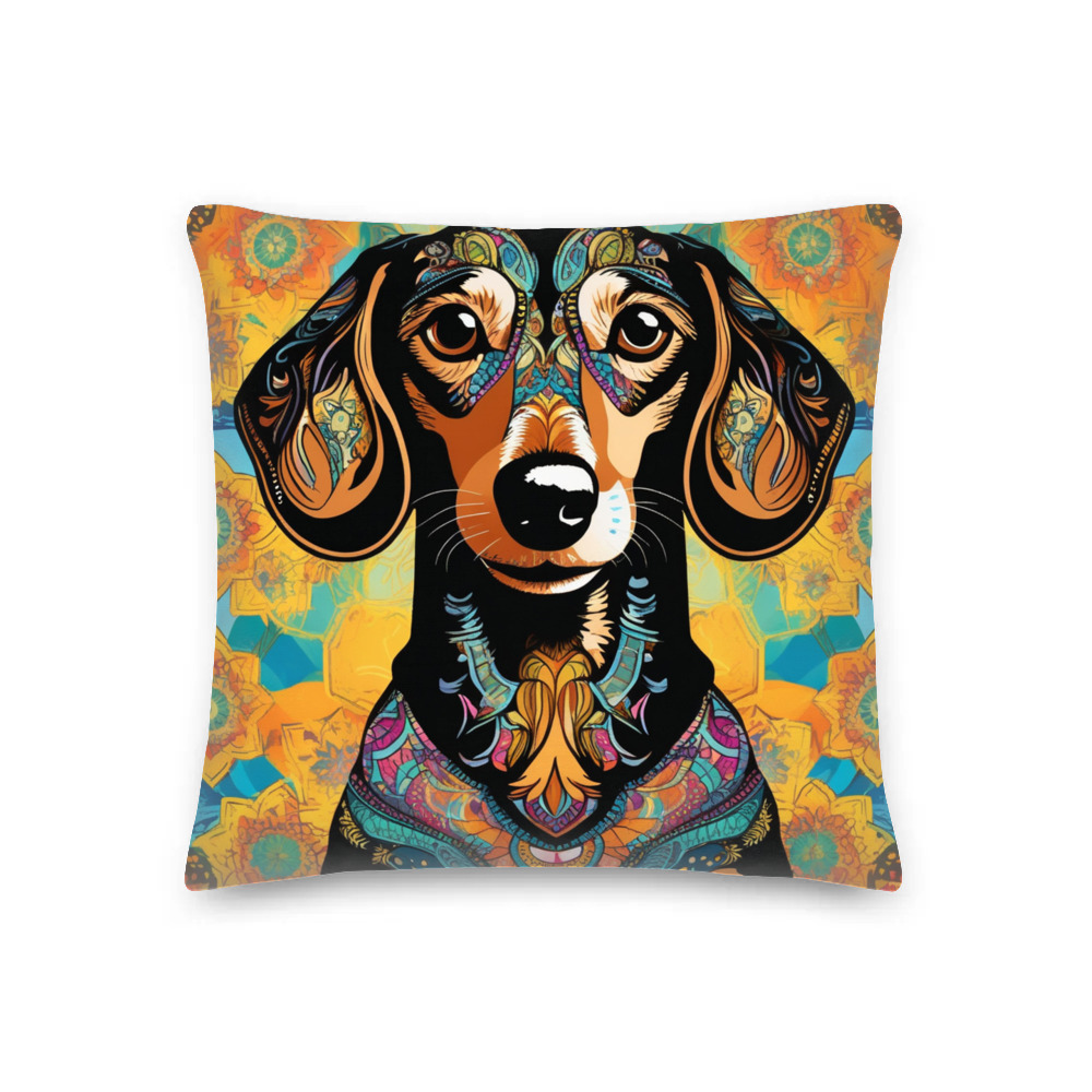 PugMug Custom Tan Dachshund Premium Pillow