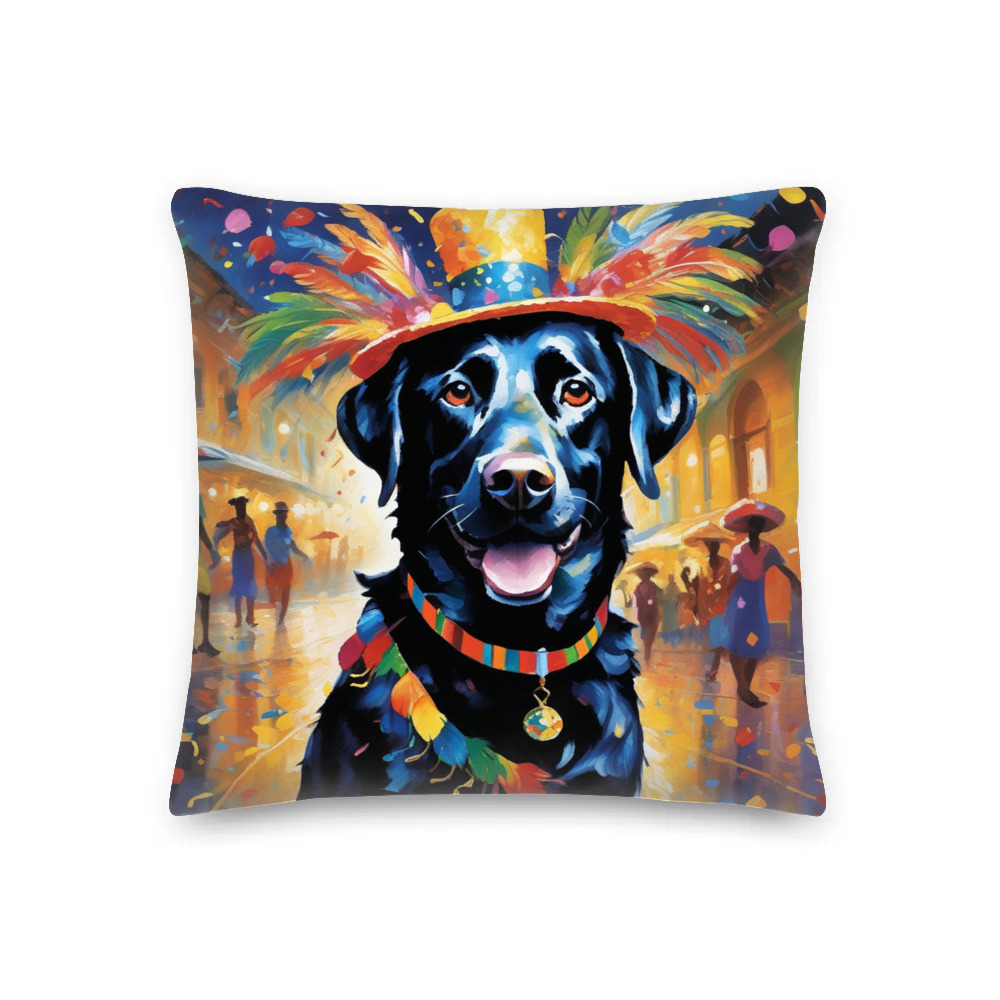 PugMug Custom Black Labrador Retriever Premium Pillow
