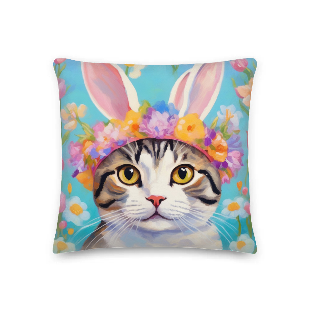PugMug Custom Tabby Scottish Fold Cat Premium Pillow